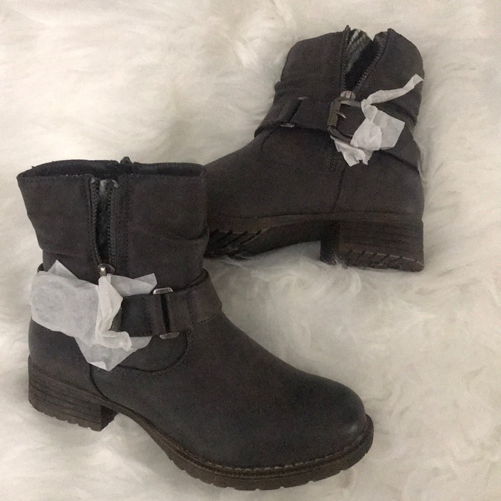 Grey ankle boots